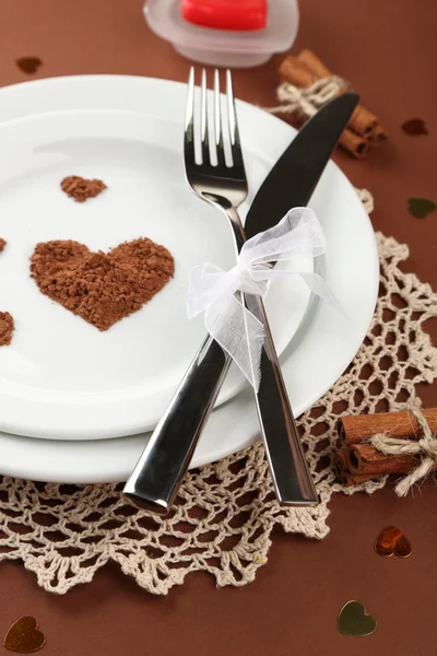 Holiday table setting close-up — Stock Photo, Image