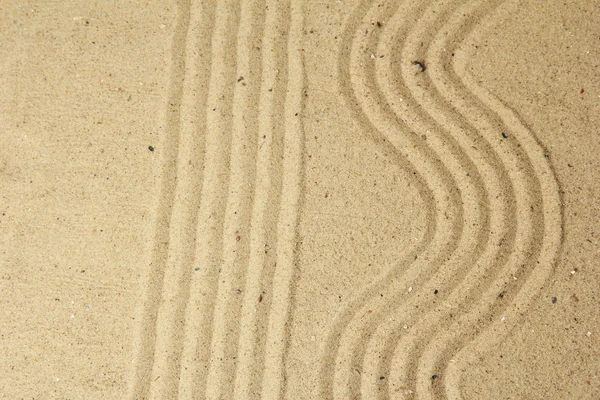 Zen garden with raked sand close up — Stock Photo, Image