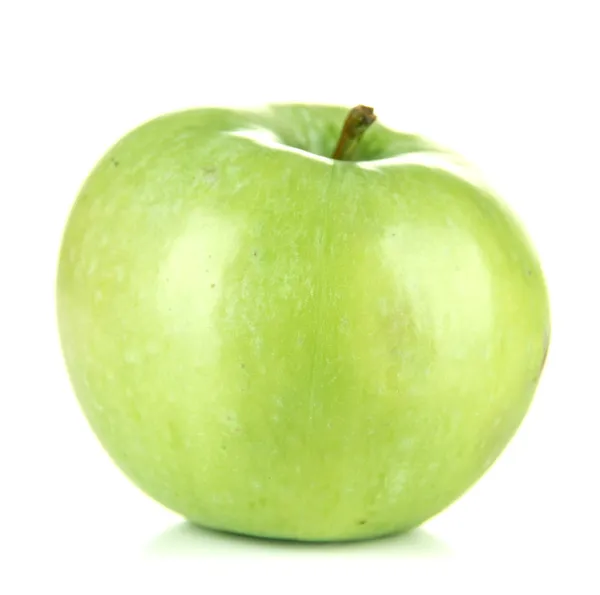 Sappige groene appel, geïsoleerd op wit — Stockfoto