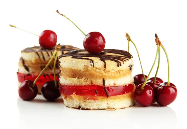 Smakelijke biscuit gebak, geïsoleerd op wit — Stockfoto