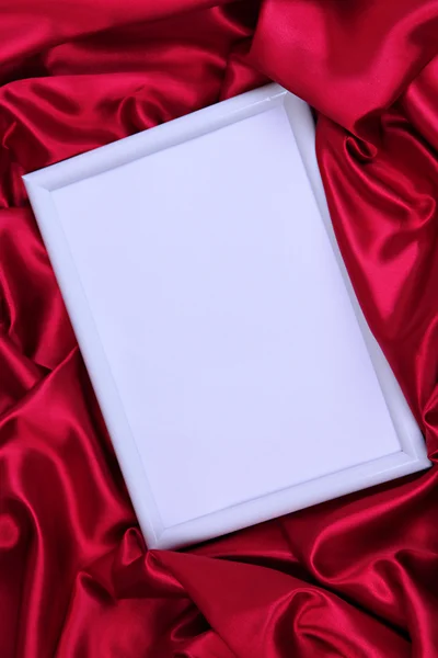 Empty frame on beautiful silk background — Stock Photo, Image