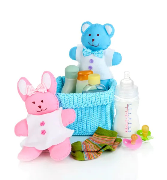 Accesorios para bebés aislados en blanco — Foto de Stock