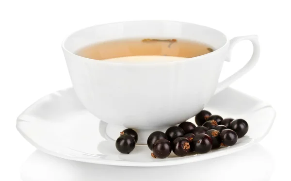 Tazza di tè alle bacche isolato su bianco — Foto Stock