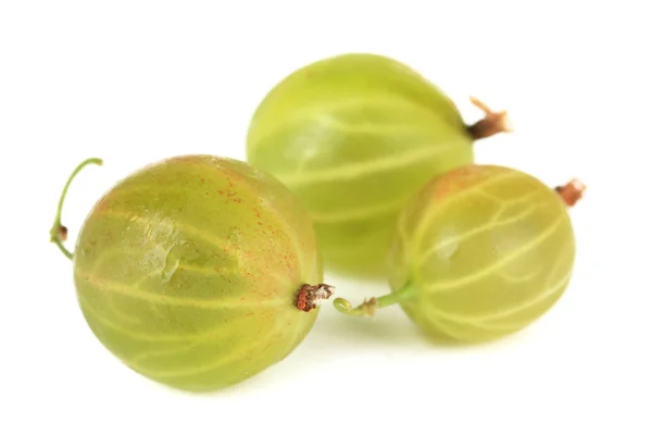 Fresh gooseberries isolated on white — Stock Photo, Image