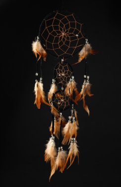 siyah arka plan üzerinde güzel rüya avcısı