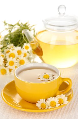 bitkisel çay camomiles ile yakın çekim