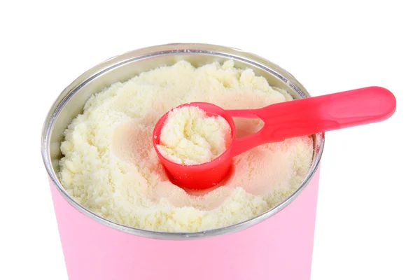 Leche en polvo para bebé aislada en whit — Foto de Stock