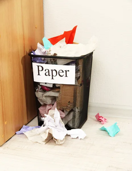 Bucket for waste sorting on room background — Stock Photo, Image