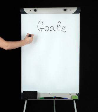 Flipchart siyah arka plan üzerine