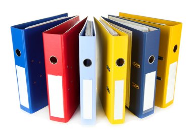 parlak office klasörler üzerinde beyaz izole