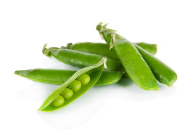 Beyazlar üzerinde yeşil bezelyeler