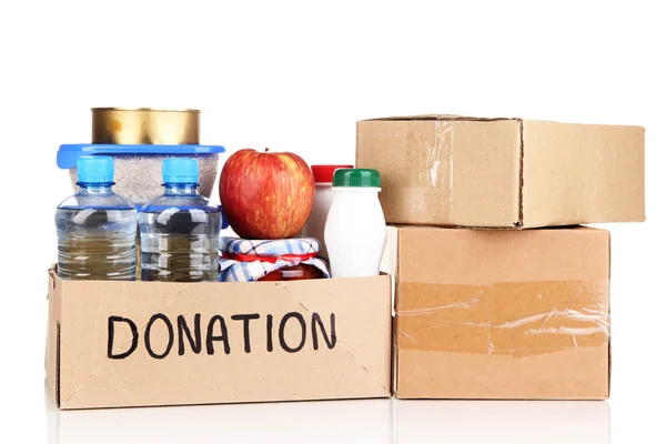 Donation box isolated on white — Stock Photo, Image