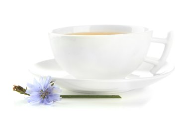 hindiba, üzerinde beyaz izole ile çay
