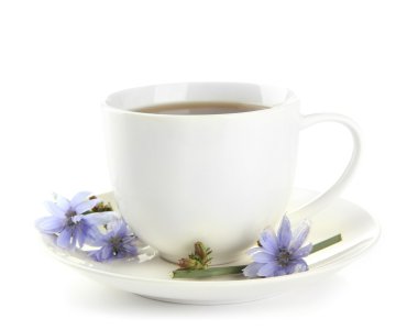 hindiba, üzerinde beyaz izole ile çay
