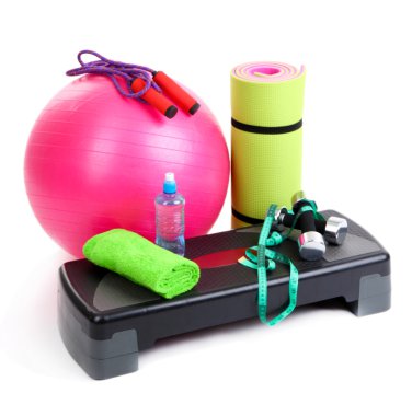 farklı araçları üzerinde beyaz izole fitness için