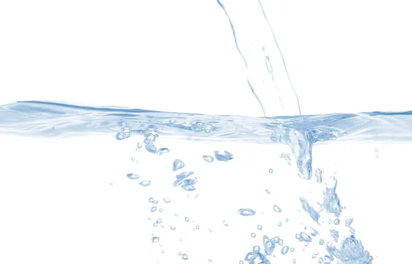 Plusk fali czystej wody na białym tle — Zdjęcie stockowe