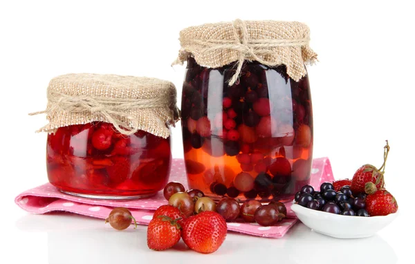 Home made berry jam isolated on white — Stockfoto