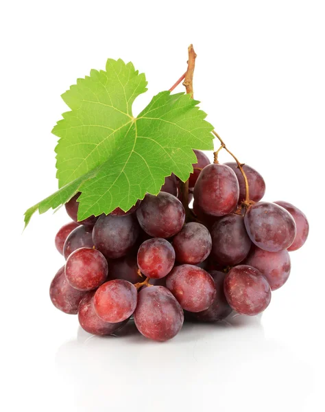 Ripe delicious grapes isolated on white — Stock Photo, Image