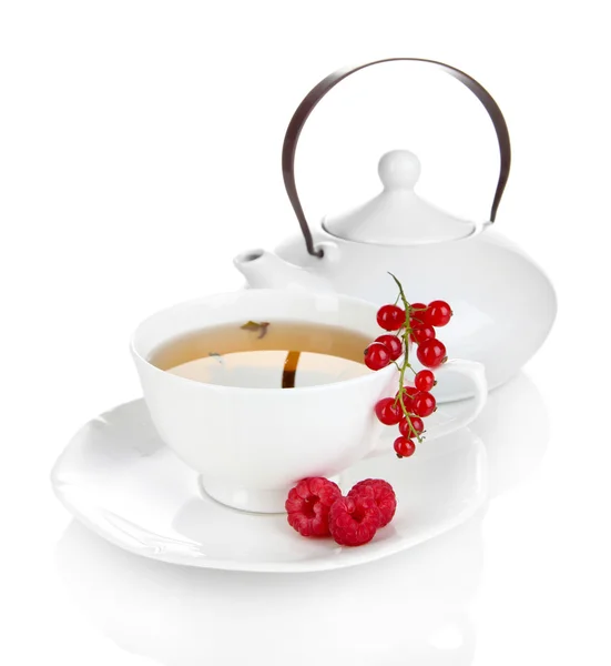 Jagoda herbatę na białym tle — Zdjęcie stockowe
