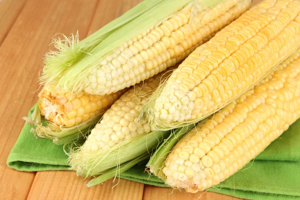 Fresh corn vegetable on wooden table — Stock Photo, Image