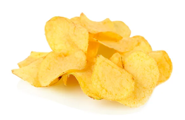 Chipsy ziemniaczane izolowane na białym — Zdjęcie stockowe