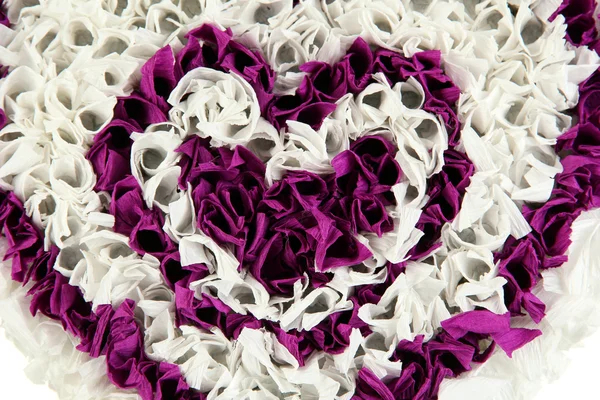 Coeur décoratif à partir de papier isolé sur blanc — Photo