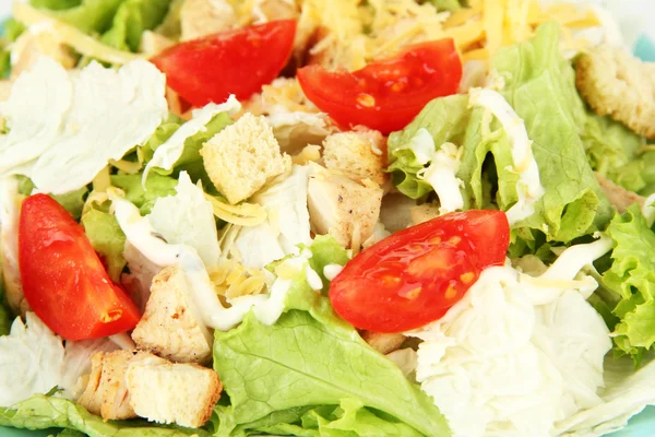 Salada Caesar em prato branco, close-up — Fotografia de Stock