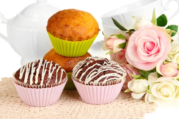 Sweet cupcakes close up — Stock Photo, Image