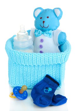 beyaz izole bebek aksesuarları