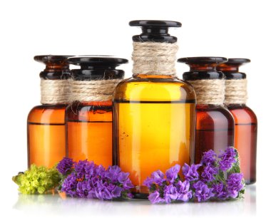 ilaç şişeleri üzerinde beyaz izole