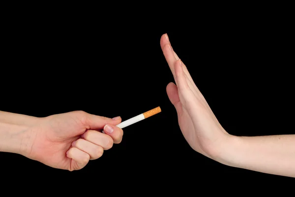 Koncepció: hagyják abba a dohányzást, a fekete háttér — Stock Fotó