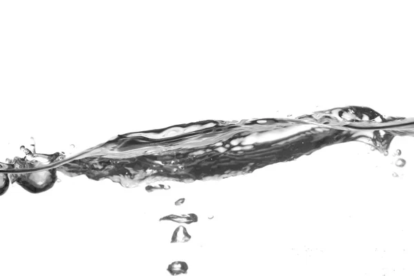 Stänk av rent vatten våg isolerat på vita — Stockfoto