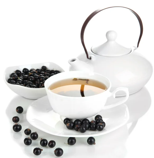 Xícara de chá de baga isolado em branco — Fotografia de Stock