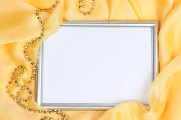 Empty frame on beautiful silk background — Stock Photo, Image