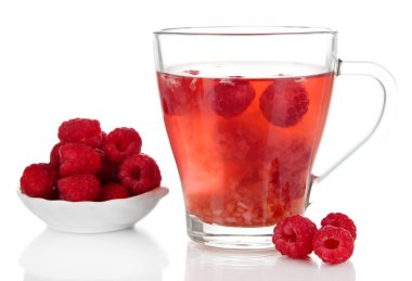 berry üzerinde beyaz izole çay