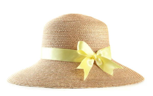 Hermoso sombrero de verano, aislado en blanco — Foto de Stock