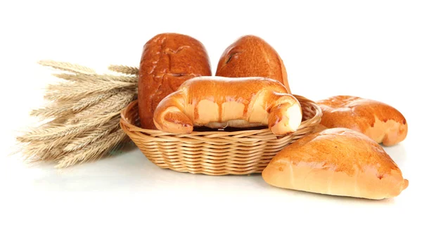 Variedade de pão isolado em branco — Fotografia de Stock