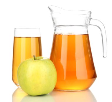 tam cam ve elma suyu ve elma isolted beyaz şişe