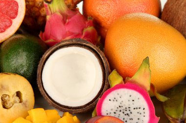 egzotik meyveler yakın çekim arka plan kompozisyonu