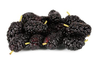 Olgun dut üzerinde beyaz izole