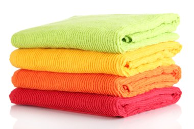 renkli havlu üzerinde beyaz izole