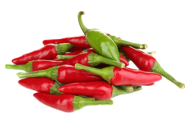Little hot peppers isolated on white — Stock Photo, Image