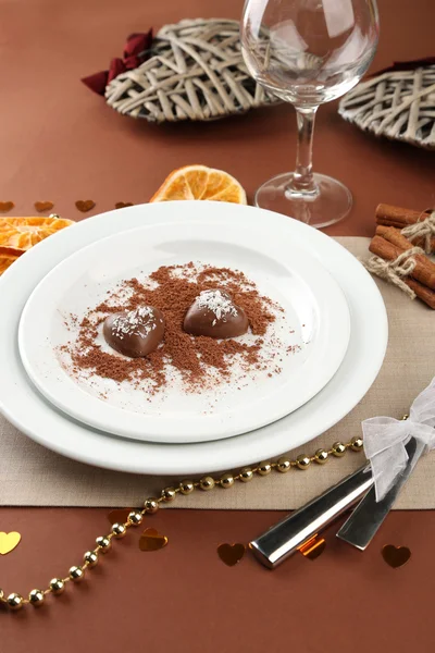 Holiday table setting close-up — Stock Photo, Image