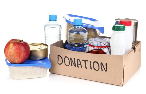 Donation box isolerad på vit — Stockfoto