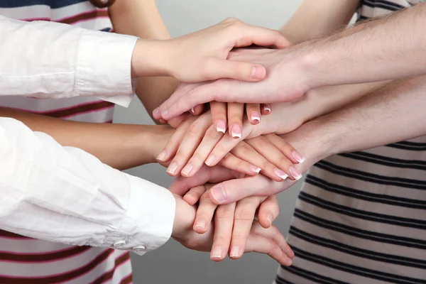 Group of young 's hands, close up — Stock Photo, Image