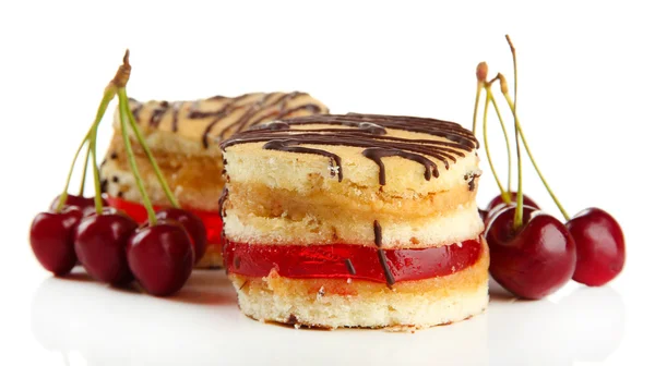 Gâteaux de biscuits savoureux, isolés sur blanc — Photo