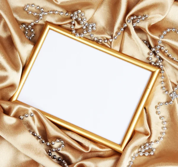 Empty frame on beautiful silk background — Stock Photo, Image