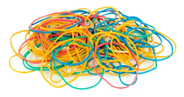 Colorful rubber bands isolated on white — Stock Photo, Image