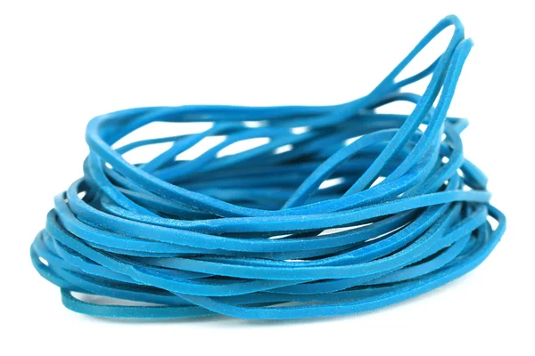 Blue rubber bands isolated on white — Stock Photo © belchonock #29760043