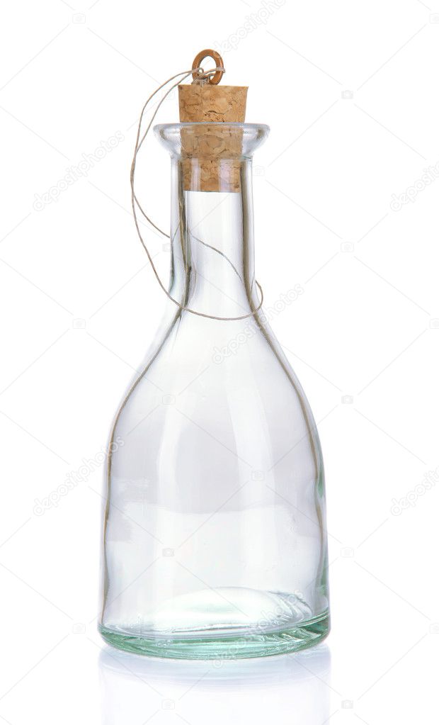 Original glass bottle isolated on white